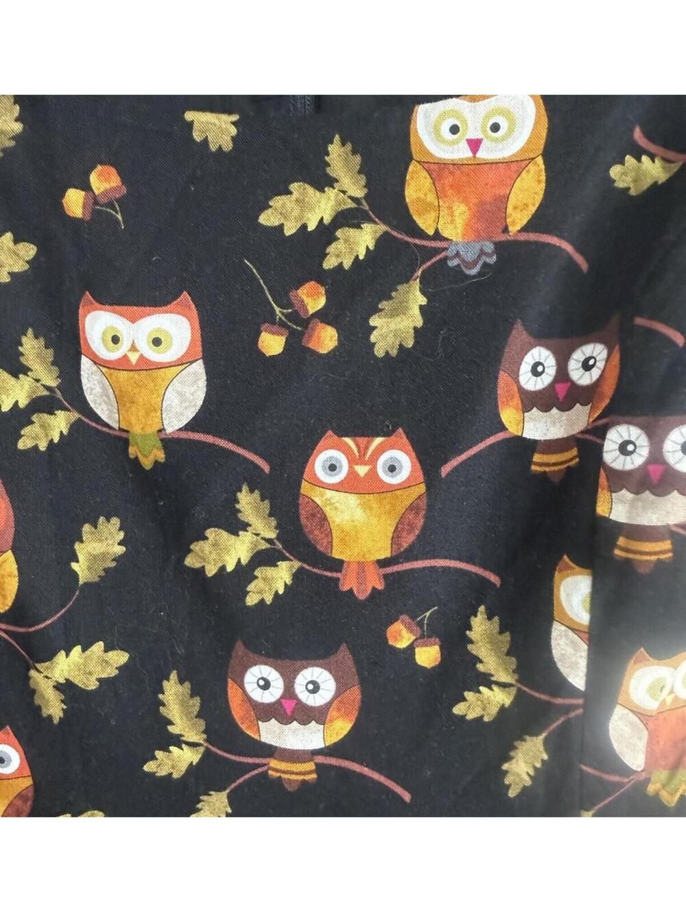Retrolicious Owl Print Sleeveless Fit & Flare Dress Size M Black Cotton Pockets - Picture 13 of 15